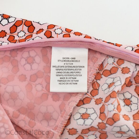 Sachin & Babi Wrap Blouse Top 8 Floral Asymmetric Puff Sleeve Retro Artsy Boho - Picture 9 of 14